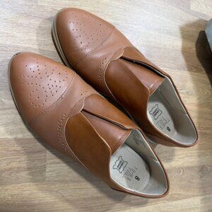 Time and Tru Brown Leather Loafers Size 8